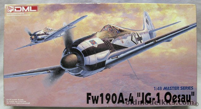 DML 1/48 Focke-Wulf FW-190A-4 - Luftwaffe JG-1 Oesau  Maj. Hans Ehlers / JG 2Oblt. Josef Wurmheller / JG54 Maj Hannes Trautloft, 5524 plastic model kit
